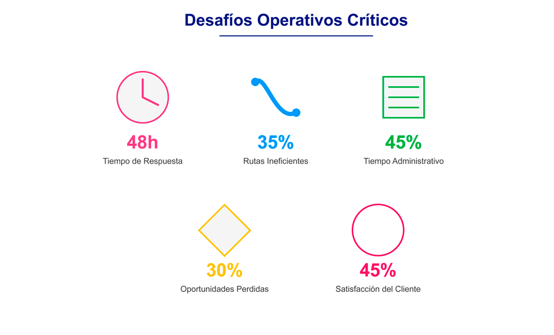 desafios-operativos-solucion-digital-logistica Métricas de desafíos operativos previos a la implementación del sistema de gestión logística